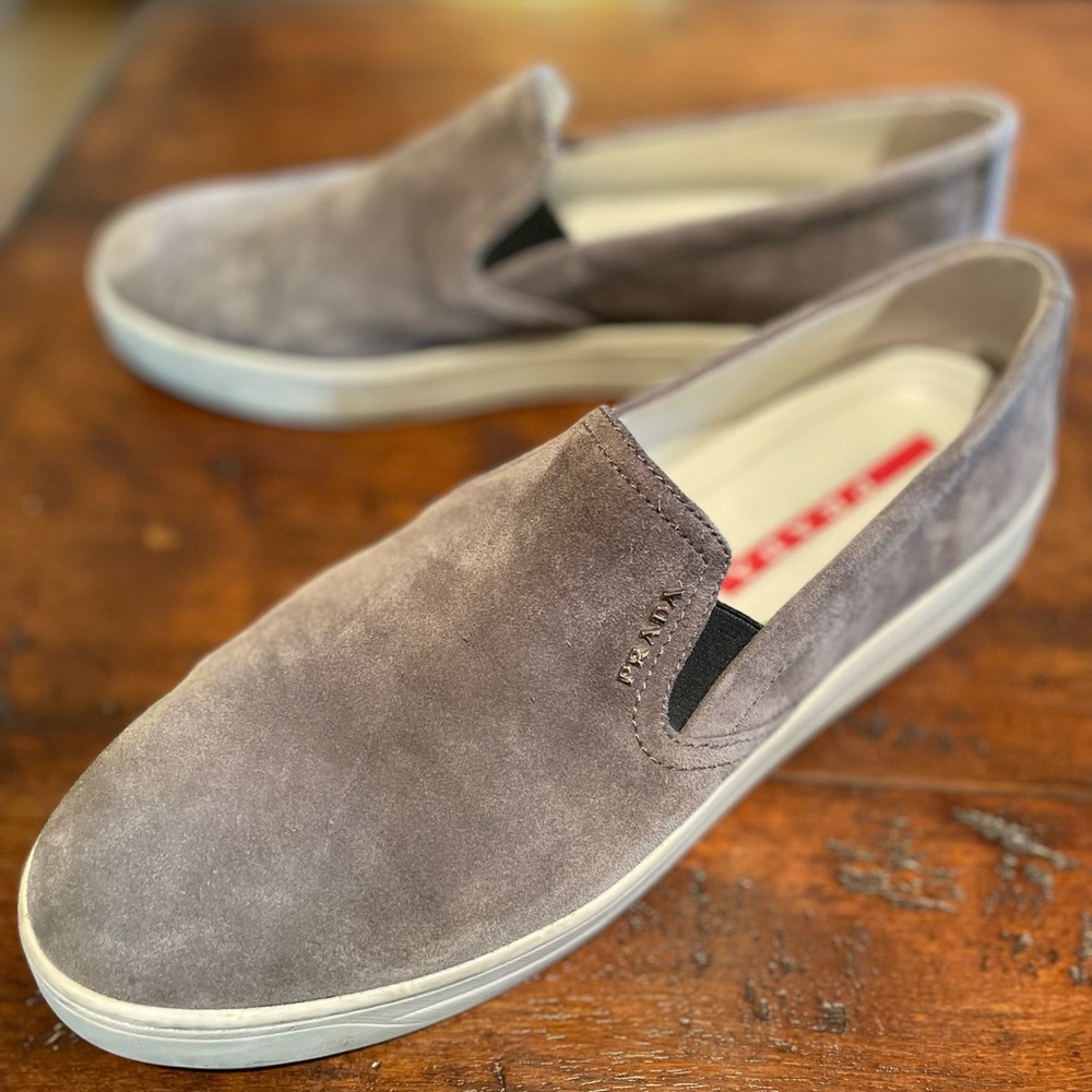 Prada Suede Slip On Sneakers - brand new condition size 40 1/2